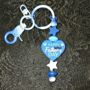 Gradient Blue Father's Day Star Keychain